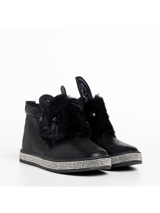 Παιδικές Μπότες, Παιδικές μπότες μαύρες από οικολογικό δέρμα Devra - Kalapod.gr
