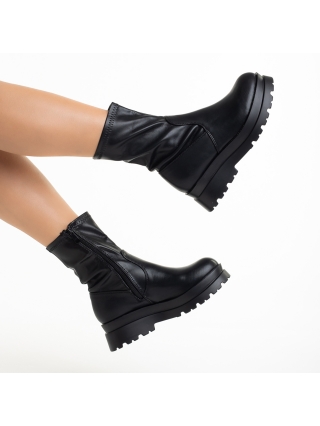 Γυναικείες Μπότες, Γυναικείες μπότες μαύρες από οικολογικό δέρμα Ellery - Kalapod.gr