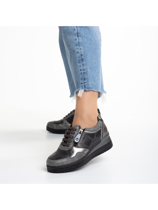ΓΥΝΑΙΚΕΙΑ ΥΠΟΔΗΜΑΤΑ, Γυναικεία casual παπούτσια  γκρί  από οικολογικό δέρμα  Kaida - Kalapod.gr