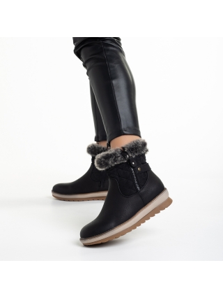 Γυναικείες Μπότες, Γυναικείες μπότες μαύρες  από οικολογικό δέρμα  Emmie - Kalapod.gr