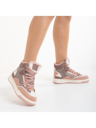 Γυναικεία Αθλητικά Παπούτσια, Γυναικεία αθλητικά παπούτσια  ροζ από οικολογικό δέρμα και ύφασμα Reveca - Kalapod.gr