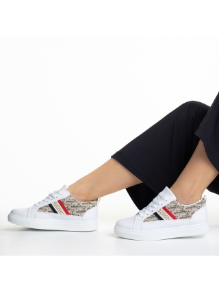 ΓΥΝΑΙΚΕΙΑ ΥΠΟΔΗΜΑΤΑ, Γυναικεία αθλητικά παπούτσια  λευκά από οικολογικό δέρμα και ύφασμα Yalexa - Kalapod.gr