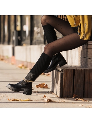 Μπότες  με πλατφόρμα, Γυναικείες μπότες Catlin μαύρα - Kalapod.gr