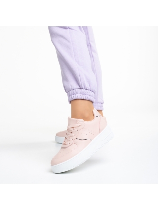 Γυναικεία Αθλητικά Παπούτσια, Γυναικεία αθλητικά παπούτσια  ροζ από οικολογικό δέρμα Hollie - Kalapod.gr