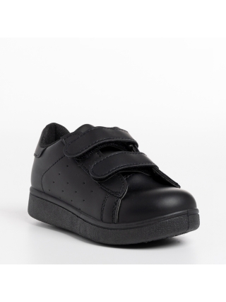 Παιδικά Αθλητικά Παπούτσια, Παιδικά αθλητικά παπούτσια  μαύρα από οικολογικό δέρμα Cyan - Kalapod.gr