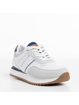 LAST SIZE, Ανδρικά αθλητικά παπούτσια λευκά από οικολογικό δέρμα Federico - Kalapod.gr