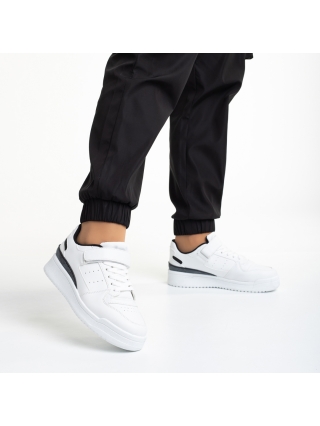 ΓΥΝΑΙΚΕΙΑ ΥΠΟΔΗΜΑΤΑ, Γυναικεία αθλητικά παπούτσια  λευκά με μαύρο από οικολογικό δέρμα Colter - Kalapod.gr