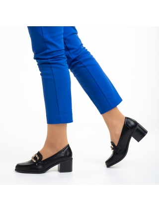 Γυναικεία Παπούτσια, Γυναικεία παπούτσια  μαύρα από οικολογικό δέρμα  με τακούνι Quintina - Kalapod.gr