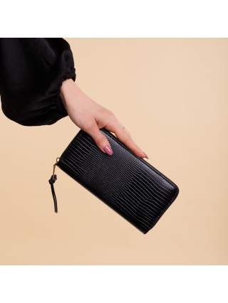 Γυναικεία Πορτοφόλια, Γυναικείο πορτοφόλι μαύρο από οικολογικό δέρμα  Adelaida - Kalapod.gr