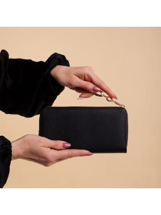 Γυναικεία Πορτοφόλια, Γυναικείο πορτοφόλι μαύρο από οικολογικό δέρμα  Nidia - Kalapod.gr