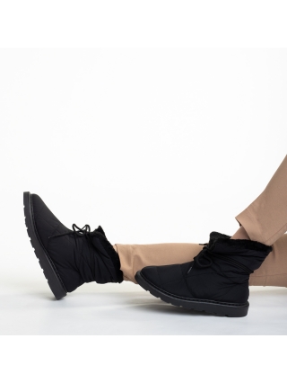 Γυναικείες μπότες μαύρες από ύφασμα  Anselma - Kalapod.gr
