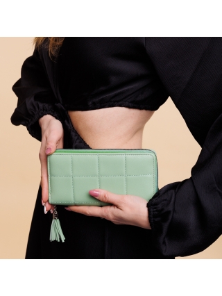 Γυναικεία Πορτοφόλια, Γυναικείο πορτοφόλι πράσινο από οικολογικό δέρμα  Johana - Kalapod.gr