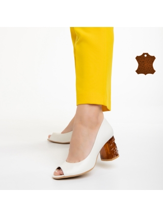 Γυναικεία Παπούτσια, Γυναικεία παπούτσια Marco λευκά από φυσικό δέρμα Estella - Kalapod.gr