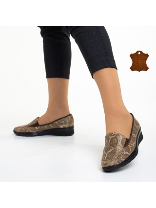 Casual παπούτσια, Γυναικεία παπούτσια μπεζ από φυσικό δέρμα Liora - Kalapod.gr