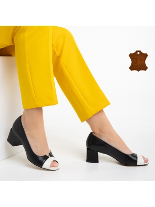 Παπούτσια με μίκρο τακούνι, Γυναικεία παπούτσια Marco μαύρα από φυσικό δέρμα Wina - Kalapod.gr