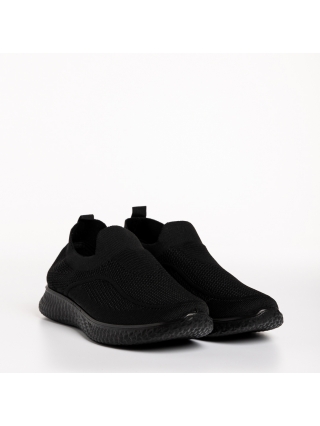 LAST SIZE, Ανδρικά αθλητικά παπούτσια μαύρα από ύφασμα  Gilberto - Kalapod.gr