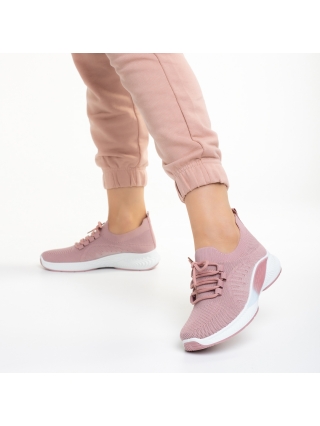 LAST SIZE, Γυναικεία αθλητικά παπούτσια  ροζ  από ύφασμα  Matrona - Kalapod.gr