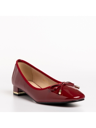 Big size, Γυναικεία παπούτσια  κόκκινα από οικολογικό δέρμα λουστρίνι  Braidy - Kalapod.gr