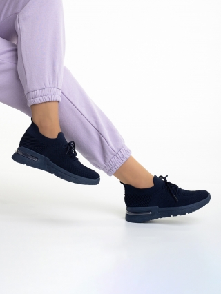 Γυναικεία αθλητικά παπούτσια μπλε από ύφασμα Miyoko - Kalapod.gr