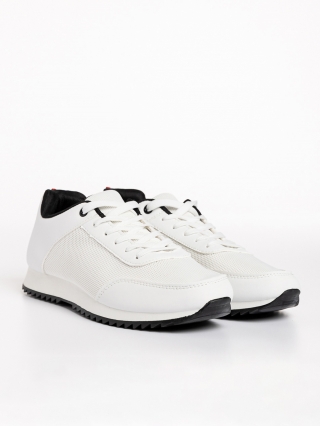 LAST SIZE, Ανδρικά αθλητικά παπούτσια λευκά από οικολογικό δέρμα και ύφασμα  Zander - Kalapod.gr