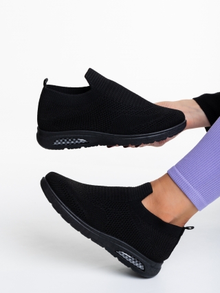 Γυναικεία Αθλητικά Παπούτσια, Γυναικεία αθλητικά παπούτσια  μαύρα   από ύφασμα Irida - Kalapod.gr