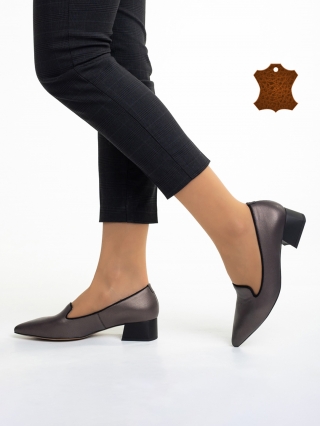 Παπούτσια με μίκρο τακούνι, Γυναικεία παπούτσια Marco καφέ από φυσικό δέρμα Prita - Kalapod.gr