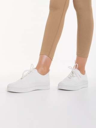 Αθλητικά Παπούτσια, Γυναικεία πάνινα λευκά από ύφασμα Stere - Kalapod.gr