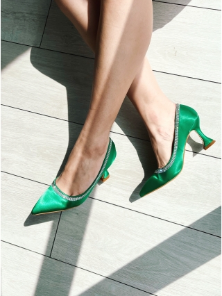 Γυναικεία Παπούτσια, Γυναικείες γόβες πράσινα από ύφασμα  Tanica - Kalapod.gr