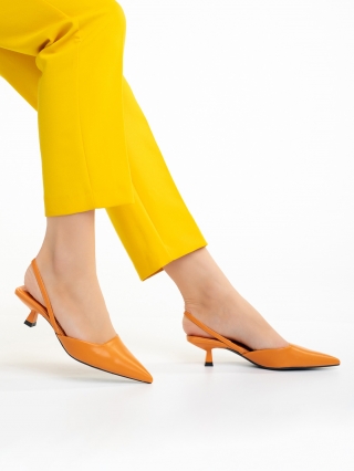 Γυναικεία Παπούτσια, Γυναικεία παπούτσια   πορτοκαλί από οικολογικό δέρμα Arete - Kalapod.gr