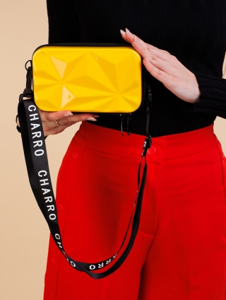 Γυναικεία τσάντα καλλυντικών κίτρινη από ακρυλικό  Mirta - Kalapod.gr