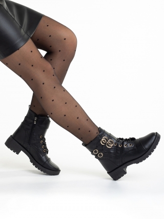 ΓΥΝΑΙΚΕΙΑ ΥΠΟΔΗΜΑΤΑ, Γυναικεία μπότακια μαύρα από οικολογικό δέρμα   Shirley - Kalapod.gr