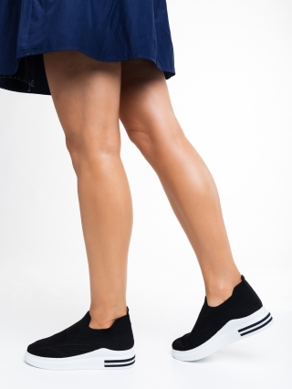 Γυναικεία Αθλητικά Παπούτσια, Γυναικεία αθλητικά παπούτσια  μαύρα από ύφασμα  Rumiana - Kalapod.gr