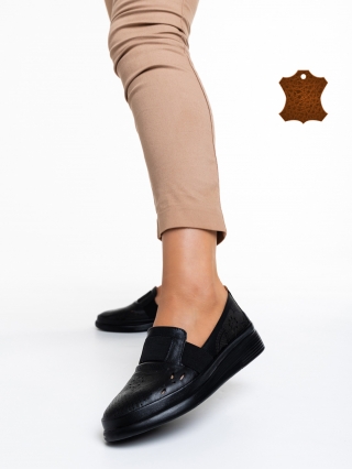 Γυναικεία παπούτσια  μαύρα  από φυσικό δέρμα Robertina - Kalapod.gr