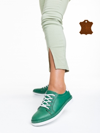 Γυναικεία casual παπούτσια  πράσινα από φυσικό δέρμα Prossy - Kalapod.gr