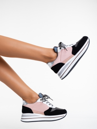 ΓΥΝΑΙΚΕΙΑ ΥΠΟΔΗΜΑΤΑ, Γυναικεία αθλητικά παπούστσια  μαύρα με ροζ από οικολογικό δέρμα  Taleya - Kalapod.gr
