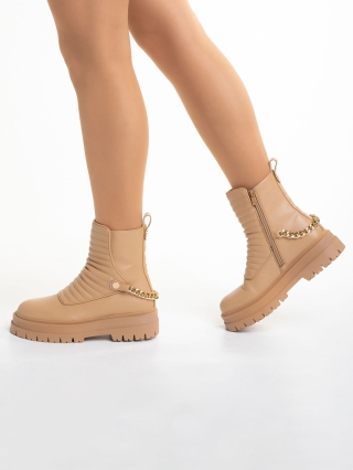 Μπότες  με πλατφόρμα, Γυναικείες μπότες  Resca μπεζ - Kalapod.gr