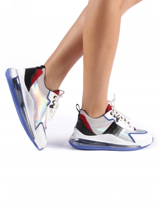 Γυναικεία Αθλητικά Παπούτσια, Γυναικεία αθλητικά παπούτσια Tamina λευκό με μπλε - Kalapod.gr