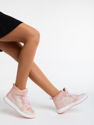 Γυναικεία αθλητικά παπούτσια  ροζ από οικολογικό δέρμα  Saskia - Kalapod.gr