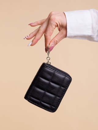 Γυναικεία Πορτοφόλια, Γυναικείο πορτοφόλι μαύρο από οικολογικό δέρμα  Tomasa - Kalapod.gr