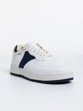 ΑΝΔΡΙΚΑ ΥΠΟΔΗΜΑΤΑ, Ανδρικά αθλητικά παπούτσια  λευκά με σκούρο μπλε από οικολογικό δέρμα  Verdell - Kalapod.gr