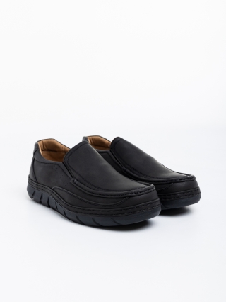Ανδρικά Παπούτσια, Ανδρικά παπούτσια μαύρα από οικολογικό δέρμα Milton - Kalapod.gr