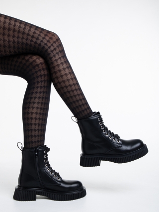 ΓΥΝΑΙΚΕΙΑ ΥΠΟΔΗΜΑΤΑ, Γυναικεία μπότακια μαύρα από οικολογικό δέρμα  Hanieh - Kalapod.gr