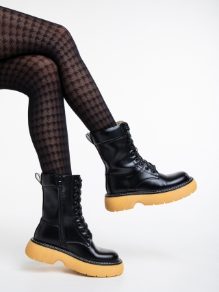 Γυναικείες μπότες   μαύρα  από οικολογικό δέρμα Nunzia - Kalapod.gr