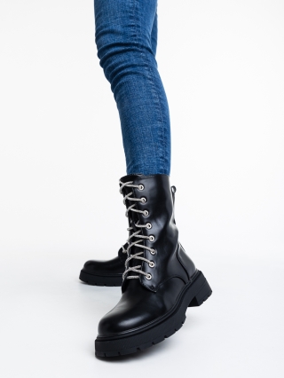 ΓΥΝΑΙΚΕΙΑ ΥΠΟΔΗΜΑΤΑ, Γυναικεία μπότακια μαύρα από οικολογικό δέρμα   Lalitha - Kalapod.gr