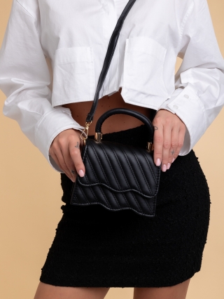 Γυναικείες Τσάντες, Γυναικεία τσάντα μαύρη από οικολογικό δέρμα Toyin - Kalapod.gr
