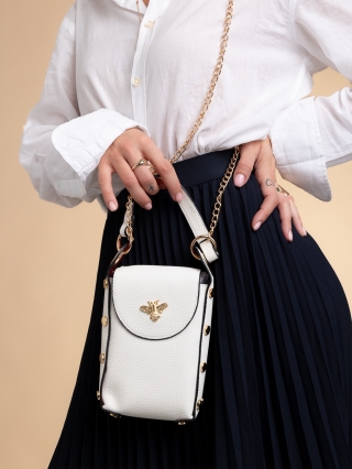  ΑΞΕΣΟΥΑΡ , Γυναικεία τσάντα λευκή από οικολογικό δέρμα Mererid - Kalapod.gr