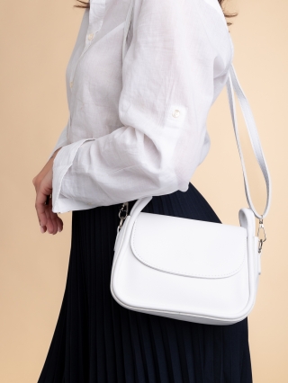 Γυναικεία Αξεσουάρ, Γυναικεία τσάντα λευκή από οικολογικό δέρμα Saturnina - Kalapod.gr