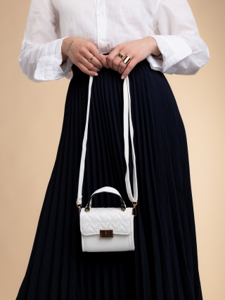 Γυναικείες Τσάντες, Γυναικεία τσάντα λευκή από οικολογικό δέρμα Saffira - Kalapod.gr
