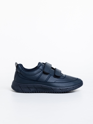 Ανδρικά Αθλητικά Παπούτσια, Ανδρικά αθλητικά παπούτσια σκούρο μπλε από οικολογικό δέρμα  Truman - Kalapod.gr