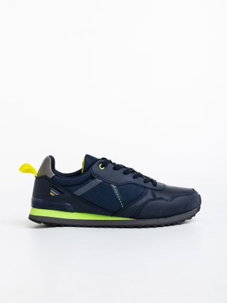 Ανδρικά Αθλητικά Παπούτσια, Ανδρικά αθλητικά παπούτσια μπλε από οικολογικό δέρμα και ύφασμα Camillo - Kalapod.gr